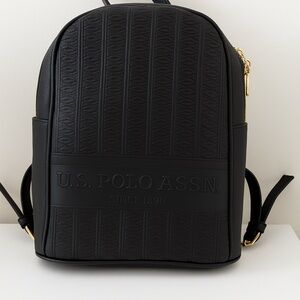 U.S. Polo Assn. Black Backpack with Gold Accents